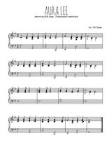 Téléchargez l'arrangement pour piano de la partition de Aura Lee en PDF